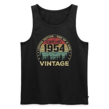 Vintage February 1954 Retro February 1954 Gift - Men's Premium Organic Tank Top - black - Front - Michal (187cm)