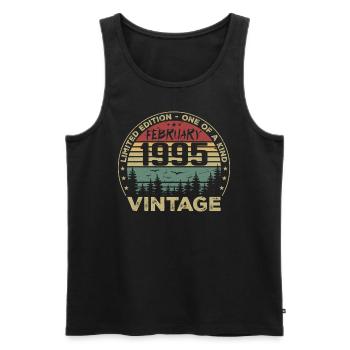 Rétro Février 1995 Cadeau Vintage Février 1995 - Débardeur bio Premium Homme - noir - Devant - Michal (187cm)