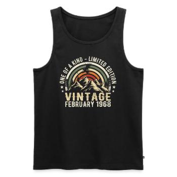 Birthday - February Gift Vintage February 1968 - Men's Premium Organic Tank Top - black - Front - Michal (187cm)