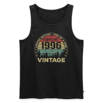Rétro Février 1996 Cadeau Vintage Février 1996 - Débardeur bio Premium Homme - noir - Devant - Michal (187cm)