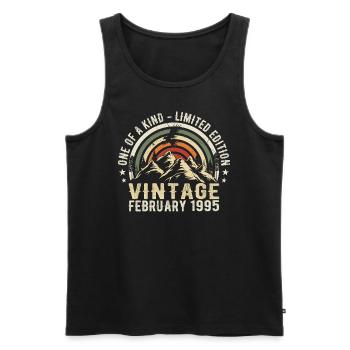 Birthday - February Gift Vintage February 1995 - Men's Premium Organic Tank Top - black - Front - Michal (187cm)