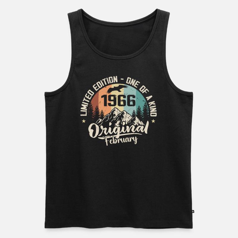 Februar 1966 - Februar 1966 Geschenk - Männer Premium Bio Tank Top - Schwarz