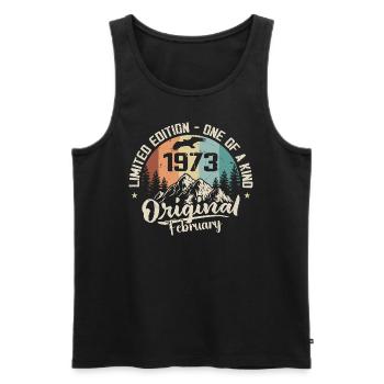 February 1973 - Gift February 1973 - Men's Premium Organic Tank Top - black - Front - Michal (187cm)