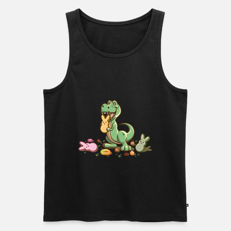 Ostern Dinosaurier - Männer Premium Bio Tank Top - Schwarz