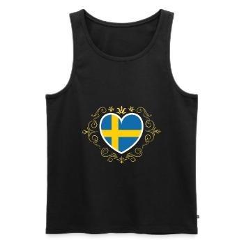 Suède drapeau suédois drapeau blason drapeau - Débardeur bio Premium Homme - noir - Devant - Michal (187cm)