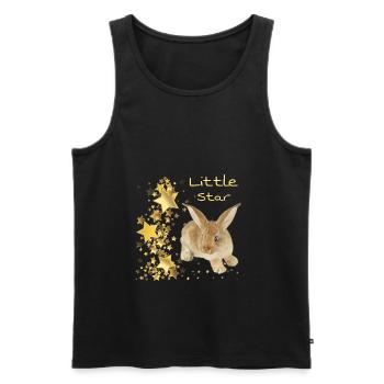 Bunny Shirt - Motiv Little Star - Men's Premium Organic Tank Top - black - Front - Michal (187cm)