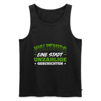 Wolfsburg Eine Stadt Unzählige Geschichten Heimatv - Männer Premium Bio Tank Top - Schwarz - Vorne - Michal (187cm)
