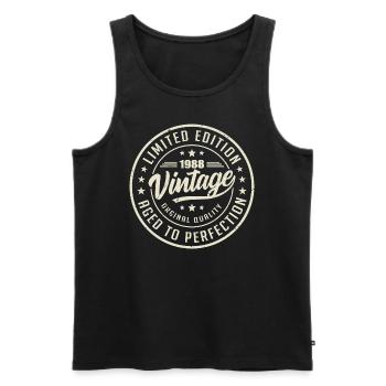 Jahrgang 1988 Geschenk 1988 Retro Geburtstag 1988 - Männer Premium Bio Tank Top - Schwarz - Vorne - AI Model Male 178 light (178cm)