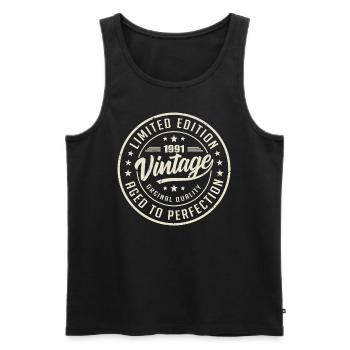 Vintage 1991 Gift 1991 Retro Birthday 1991 - Men's Premium Organic Tank Top - black - Front - Michal (187cm)