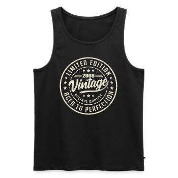 Jahrgang 2008 Geschenk 2008 Retro Geburtstag 2008 - Männer Premium Bio Tank Top - Schwarz - Vorne - AI Model Male 178 light (178cm)
