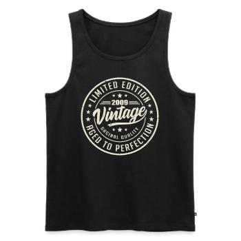 Vintage 2009 Gift 2009 Retro Birthday 2009 - Men's Premium Organic Tank Top - black - Front - Michal (187cm)