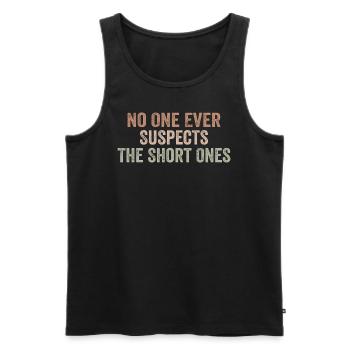 No One Ever Suspects The Short Ones - Débardeur bio Premium Homme - noir - Devant - Michal (187cm)