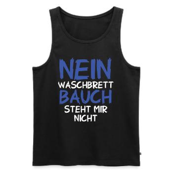 Nein, Waschbrettbauch steht mir nicht - lustig - Männer Premium Bio Tank Top - Schwarz - Vorne - Michal (187cm)