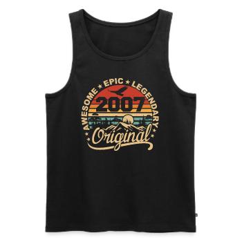 Original 2007 Retro 2007 Geburtstagsgeschenk 2007 - Männer Premium Bio Tank Top - Schwarz - Vorne - AI Model Male 178 light (178cm)