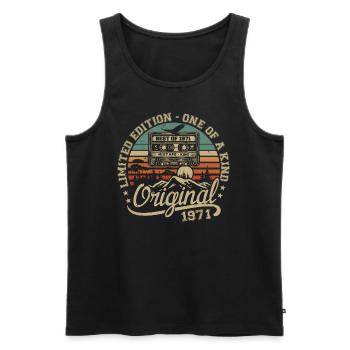 Jahrgang 1971 Geburtstagsgeschenk 1971 Retro 1971 - Männer Premium Bio Tank Top - Schwarz - Vorne - Michal (187cm)