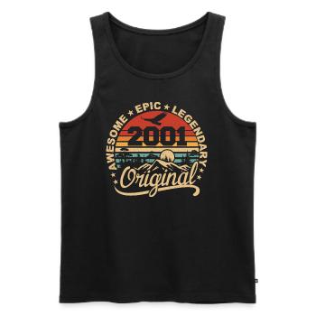 Original 2001 Retro 2001 Geburtstagsgeschenk 2001 - Männer Premium Bio Tank Top - Schwarz - Vorne - AI Model Male 178 light (178cm)