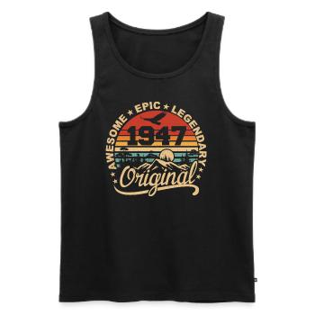 Original 1947 Birthday Gift 1947 Retro 1947 - Men's Premium Organic Tank Top - black - Front - Michal (187cm)