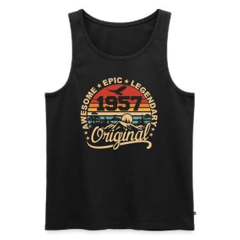 Original 1957 Geburtstagsgeschenk 1957 Retro 1957 - Männer Premium Bio Tank Top - Schwarz - Vorne - AI Model Male 178 light (178cm)