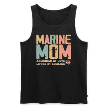 Funny Mom Marines Lover Design For Mother's Day - Débardeur bio Premium Homme - noir - Devant - Michal (187cm)