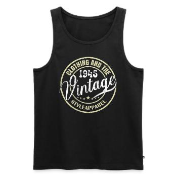 Vintage 1945 Birthday Gift 1945 Retro 1945 - Men's Premium Organic Tank Top - black - Front - Michal (187cm)