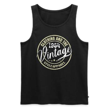 Vintage 1954 Retro 1954 Birthday Gift 1954 - Men's Premium Organic Tank Top - black - Front - AI Model Male 178 light (178cm)