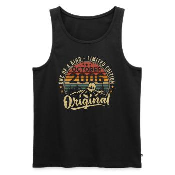 Birthday Gift | Vintage Born October 2006 - Men's Premium Organic Tank Top - black - Front - Michal (187cm)