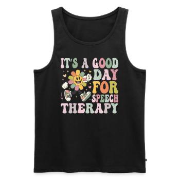 Its A Good Day For Speech Therapy Speech Pathology - Men's Premium Organic Tank Top - black - Front - AI Model Male 178 light (178cm)
