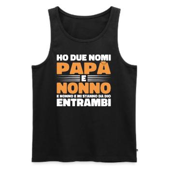 Papa et grand-père - Débardeur bio Premium Homme - noir - Devant - Michal (187cm)