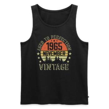 Birthday November 1965 Vintage November Gift - Men's Premium Organic Tank Top - black - Front - Michal (187cm)