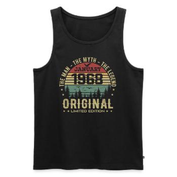 57 Year Old Birthday Gift, Born In January 1968 - Men's Premium Organic Tank Top - black - Front - Michal (187cm)