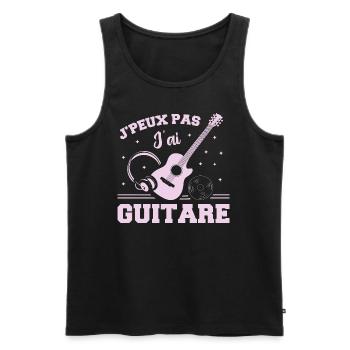 Je Peux Pas J ai Guitare - Débardeur bio Premium Homme - noir - Devant - Michal (187cm)