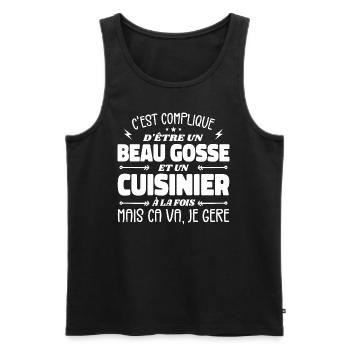 Handsome Man Cook - Men's Premium Organic Tank Top - black - Front - AI Model Male 178 light (178cm)