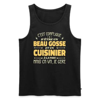 Handsome Man Cook - Men's Premium Organic Tank Top - black - Front - AI Model Male 178 light (178cm)
