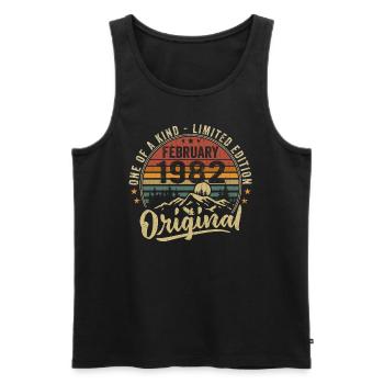 Birthday Gift February 1982 Cool February 1982 - Men's Premium Organic Tank Top - black - Front - Michal (187cm)