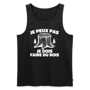 I can't, I have to make wood - Men's Premium Organic Tank Top - black - Front - Michal (187cm)
