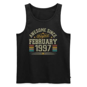 February 1997 28th Anniversary Gift, February 1997 - Men's Premium Organic Tank Top - black - Front - Michal (187cm)