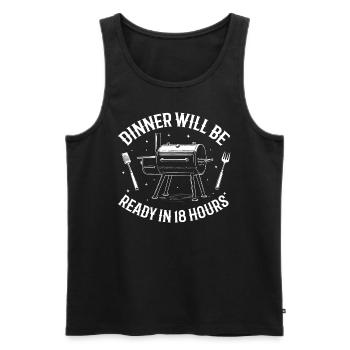 Das Abendessen ist in 18 Stunden fertig - Männer Premium Bio Tank Top - Schwarz - Vorne - Michal (187cm)