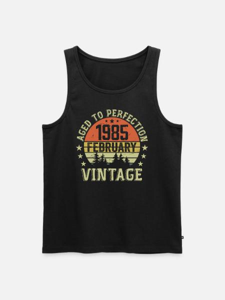 Februari 1985 - Februari 1985 Verjaardagscadeau - Mannen Premium Bio Tanktop - zwart