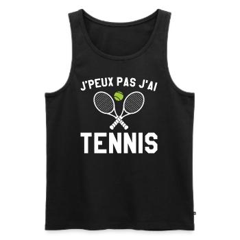 Je Peux Pas J'ai Tennis Cadeau Joueur De Tennis - Débardeur bio Premium Homme - noir - Devant - Michal (187cm)