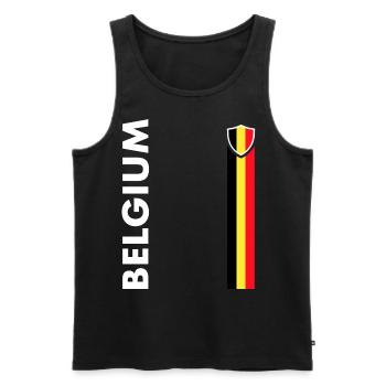 Football Drapeau drapeau drapeau Belgique Soccer - Débardeur bio Premium Homme - noir - Devant - AI Model Male 178 light (178cm)