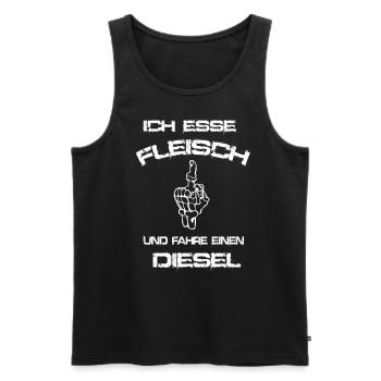 Fleisch Diesel Auto Spruch Sprüche Cooler Spruch - Männer Premium Bio Tank Top - Schwarz - Vorne - AI Model Male 178 light (178cm)