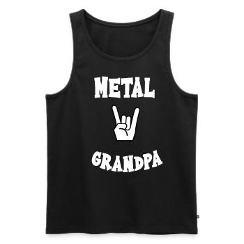 Metal Grandpa Grandpa Rock and Roll Idée Cadeau - Débardeur bio Premium Homme - noir - Devant - AI Model Male 178 light (178cm)