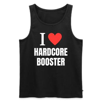 I love Hardcorebooster - Männer Premium Bio Tank Top - Schwarz - Vorne - Michal (187cm)