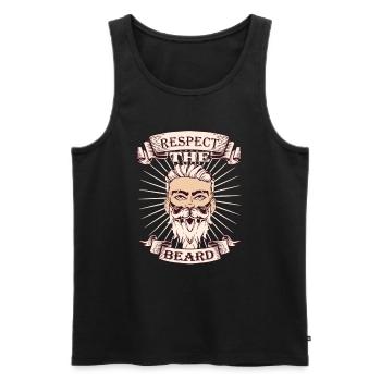 Respect the beard Shirt - Men's Premium Organic Tank Top - black - Front - AI Model Male 178 light (178cm)