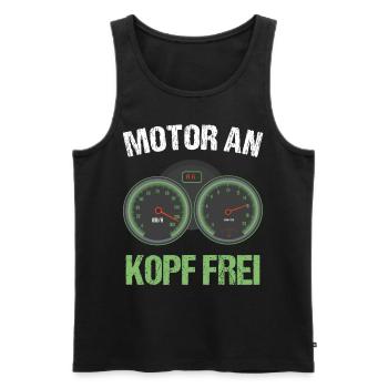 Motor an - Kopf frei - Motorrad Biker Geschenk - Männer Premium Bio Tank Top - Schwarz - Vorne - Michal (187cm)