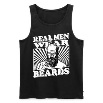 Real men wear Beards Schnauzer Hip Moustache Bärte - Men's Premium Organic Tank Top - black - Front - AI Model Male 178 light (178cm)