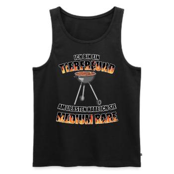 Grillen BBQ Shirt Steak Medium lustiger Spruch - Männer Premium Bio Tank Top - Schwarz - Vorne - AI Model Male 178 light (178cm)