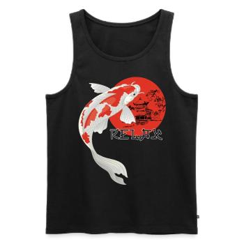 Relax Koi Karpfen Japan Gartenteich Showa - Männer Premium Bio Tank Top - Schwarz - Vorne - Michal (187cm)