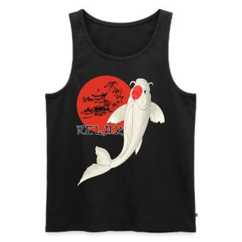 Relax Koi Karpfen Japan Gartenteich Showa - Männer Premium Bio Tank Top - Schwarz - Vorne - Michal (187cm)