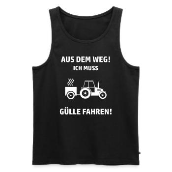 Farmer Gülle Bauer Spruch - Männer Premium Bio Tank Top - Schwarz - Vorne - Michal (187cm)